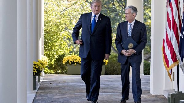 President Donald Trump and Jerome Powell, governor of the U.S. Federal Reserve and Trump's nominee for chairman of the Federal Reserve, walk to a nomination announcement in the Rose Garden of the White House in Washington, on November 2, 2017. (Saul Loeb/ AFP) President Donald Trump and Jerome Powell, governor of the U.S. Federal Reserve and Trump's nominee for chairman of the Federal Reserve, walk to a nomination announcement in the Rose Garden of the White House in Washington, on November 2, 2017. (Saul Loeb/ AFP)