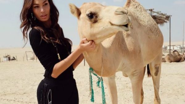 Victoria’s Secret model is in Abu Dhabi for Etihad Airways’ 15th birthday (Source: joansmalls - Instagram)