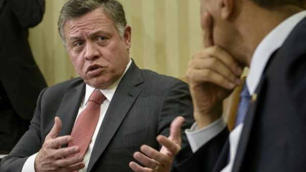 King Abdullah of Jordan is seen during a meeting with US President Barack Obama in Washington, DC. (AFP/File)