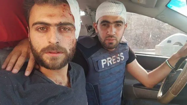 العبد الله والعيسى قبل يومين من استهدافهما بعبوة ناسفة في حلب - تويتر