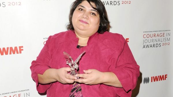 This file photo taken on October 29, 2012 shows Honoree Khadija Ismayilova attending the 2012 Courage in Journalism Awards hosted by the International Women's Media Foundation held at the Beverly Hills Hotel, California. (AFP/Getty Images/Jason Merritt)