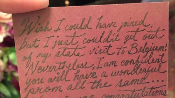 The card circulating social media, from Jordan's King Abdullah to the girl who invited him to prom. (Facebook)