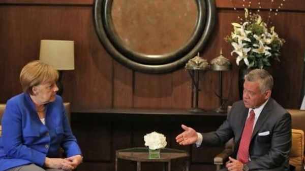 Jordan's King Abdullah II and German Chancellor Angela Merkel. (File/Photo)