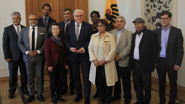 الرئيس الألماني فرانك فالتر شتاينماير خلال لقائه مع ممثلي جمعيات المهاجرين