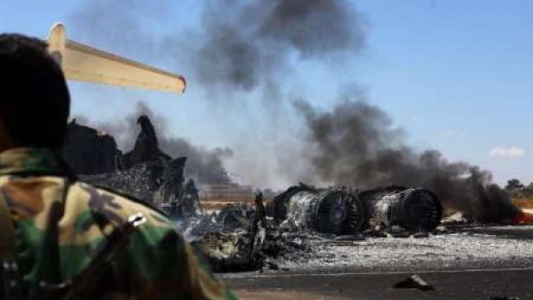 The remains of a burnt airplane seen at the Tripoli International Airport in Libya on July 16, 2014. (AFP/Mahmud Turkia) The remains of a burnt airplane seen at the Tripoli International Airport in Libya on July 16, 2014. (AFP/Mahmud Turkia)