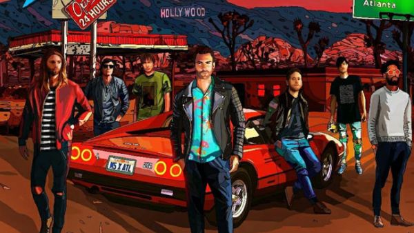 The group performed on an M-shaped stage (Source: maroon5 / Instagram )