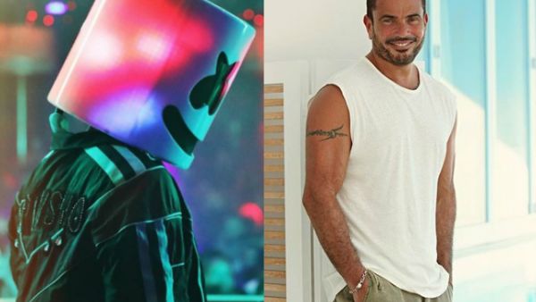 DJ Marshmello revealed via his Twitter account that a collaboration with Amr Diab is going to be crazy. (Source: marshmellomusic - amrdiab - Instagram)