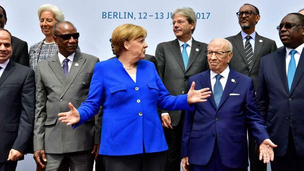 German Chancellor Angela Merkel and other leaders pose for a picture during the two-day G20-Africa partnership investment conference in Berlin on June 12, 2017. (John Macdougall/ AFP)  German Chancellor Angela Merkel and other leaders pose for a picture during the two-day G20-Africa partnership investment conference in Berlin on June 12, 2017. (John Macdougall/ AFP)