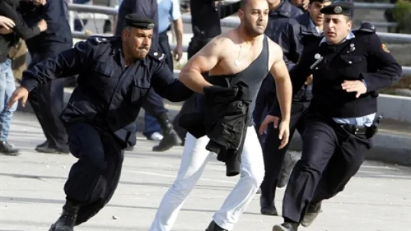 Police and people clashes in the Jordanian capital Amman