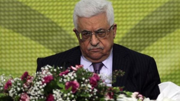 Palestinian Authority president Mahmoud Abbas attends a Fatah "Revolutionary Council" meeting in the Palestinian West Bank city of Ramallah on Wednesday.
