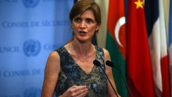 US Ambassador to the UN Samantha Power speaks to the media about the conclusion of the UN inspectors' report on chemical weapons use in Syria. The US, UK and France are preparing to push the UN to draw up a resolution over destroying Syria's chemical arsenal. (AFP)
 US Ambassador to the UN Samantha Power speaks to the media about the conclusion of the UN inspectors' report on chemical weapons use in Syria. The US, UK and France are preparing to push the UN to draw up a resolution over destroying Syria's chemical arsenal. (AFP)