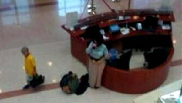A still photo from a CCTV footage inside the Dubai Public Prosecution building on Monday. (Image courtesy of the Daily Star)
