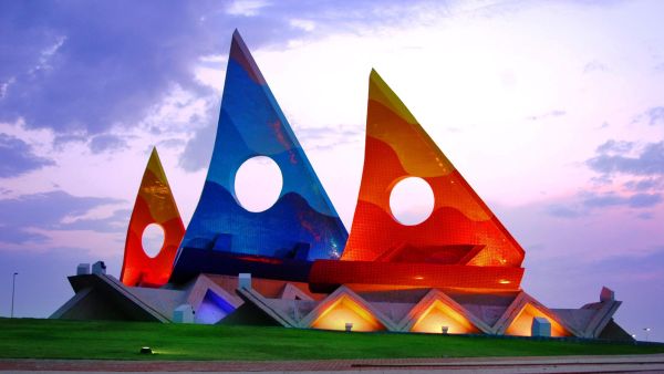 Rotor Sails monument in Dammam, the largest oil producing area of the world