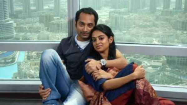 Indian actor Fahad Fazil and actress Gauthami Nair at the set of malayalam movie Diamond Necklace in Dubai.