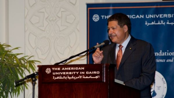 Dr. Zewail during the lecture Dr. Zewail during the lecture