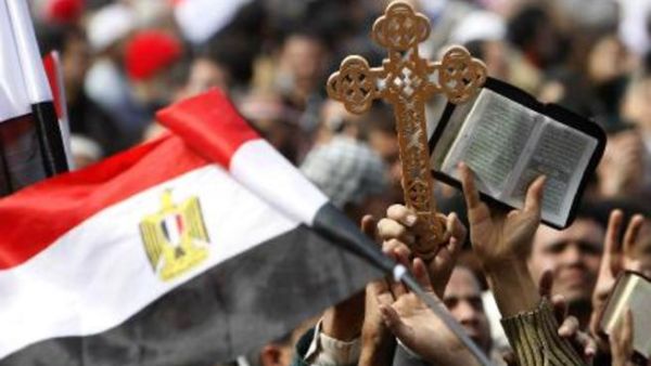 Egyptian Christians at Tahrir Square.