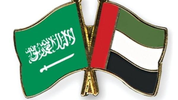 Saudi Arabia and UAE flags Saudi Arabia and UAE flags
