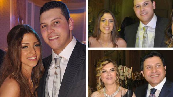 The happy couple enjoying their engagement party with the celebrity father and mother in tow.