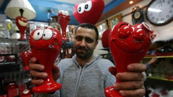 Iraqis get into the Valentine's Day spirit- Shown for illustrative purposes