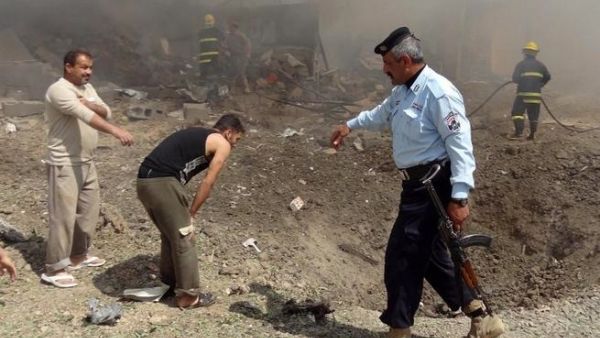 The aftermath of a suicide bombing in Iraq.
