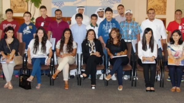 NBK CEO Shaikha Al Bahar in a group photo with the interns NBK CEO Shaikha Al Bahar in a group photo with the interns