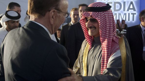 Saudi billionaire, Prince al-Waleed bin Talal might need his friend media mogul Rupert Murdoch to come to his rescue, as he stands accused
of rape in Ibiza.  
Talal at the inaugural Abu Dhabi M
