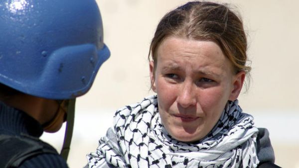 Rachel Corrie, victim of bulldozing to death in Israel, 2003,  while protesting the Palestinian right to shelter and to challenge the 
oppressive state. She is now the subject of a staged play in her name.