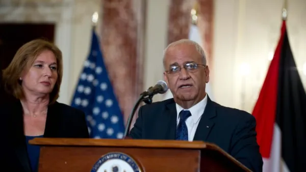 Erekat said Friday that Israel's Prime Minister Benjamin Netanyahu is "determined to destroy the two-state solution" (File Archive/AFP)