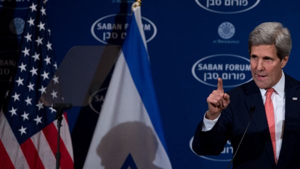 U.S. Secretary of State John Kerry, who arrives in Israel today on his 70th birthday, is dooming the potential success of the peace talks by siding with Israel, according to Palestinian sources. (AFP)