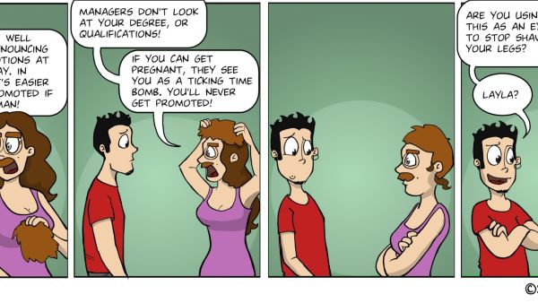 The lighter side of being a woman in the manly world of Beirut business. (image courtesy of Ink on the Side) 