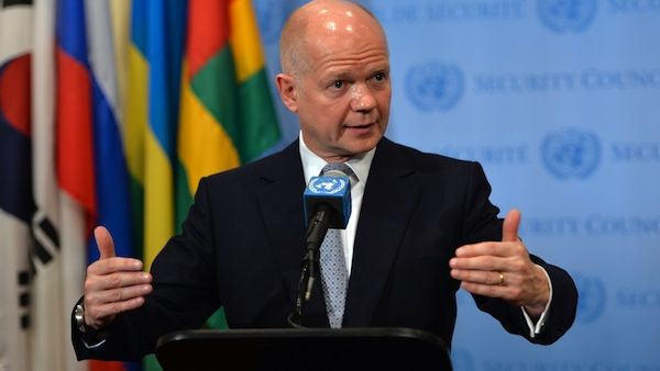 British Foreign Secretary William Hague speaks before a meeting of the United Nations Security Council on Women and Peace and Security and Sexual Violence in Conflict on Monday at UN HQ in New York. (AFP)