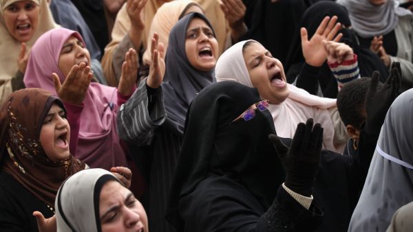 "Our honor is a red line," screamed a protester at the march. 
