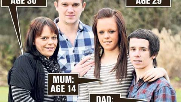 Family cycles of teenage pregnancy: UK  holds record in youngest Grandpa at 29 to have his 14 year-old daughter give birth. Shem Davies and former girlfriend, like daughter Tia, gave birth out of wed-lock.
