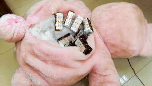 A man has been charged with possessing drugs after police allegedly found them in a stuffed teddy bear. (Photo: Abu Dhabi Police) 
