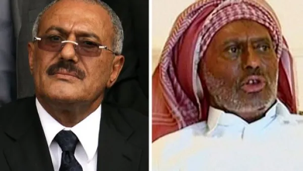 الرئيس اليمني علي عبد الله صالح كما بدا في كلمته الخميس مقارنته بما كان عليه قبل الاصابة