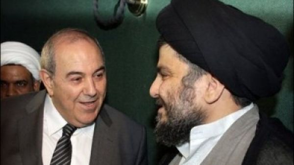 Iyad Allawi talks with Muqtada Sadr