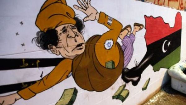 A whole slew of cartoon and joke material have emerged from Libya's faltering leader Gaddafi, but now his people too are making a cartoon of themselves.