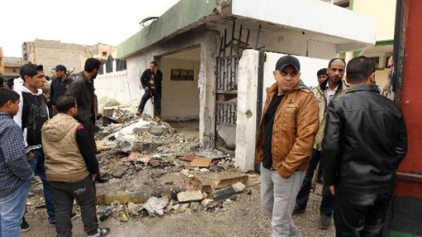 موقع تفجير في بنغازي في 6 كانون الثاني/يناير 2014
