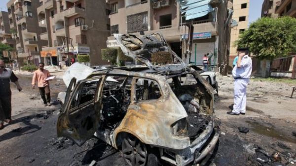 Car bombs in Cairo's Nasr City previously targeted the Interior Minister Mohammed Ibrahim earlier this year (Courtesy of the Daily Mail/European Pressphoto Agency)