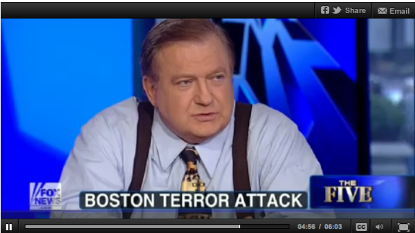After two Islamist bomers attack Boston, one Fox News analyst says 'we should keep any more Muslims from studying here.'