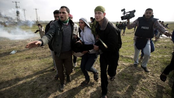 Israeli troops recently fired tear gas at Gazan protestors on the border last week, wounding two Palestinians (Mohammed Abed/AFP)
