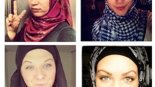 Women across Sweden donned a hijab regardless of their religion in solidarity with a young pregnant  woman who was attacked in Stockholm on Monday. (Images via Instagram/Al Bawaba)