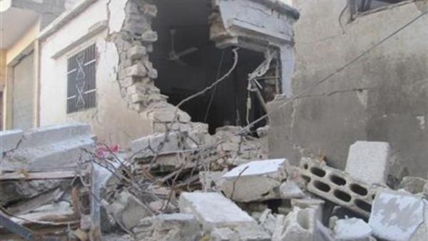 منزل مدمر في حي بابا عمرو بحمص يوم الاثنين.
