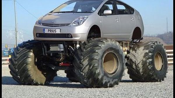 Is that a Hybrid Monster truck in the Earth Day parade?