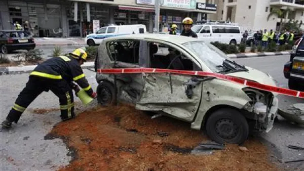 موقع سقوط صاروخ على جنوب اسرائيل يوم الاثنين
