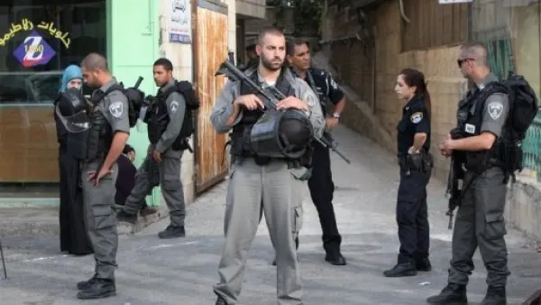 
عناصر من الشرطة الاسرائيلية في بيت حنينا في القدس الشرقية