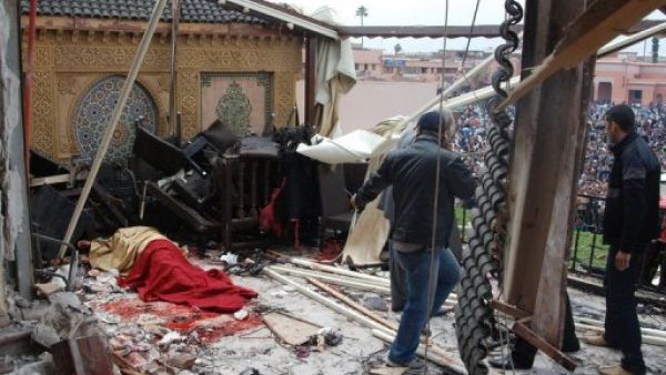 موقع التفجير في مراكش
