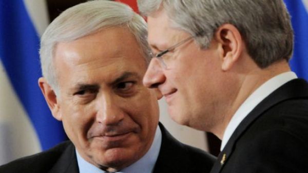 Israeli Prime Minister Benjamin Netanyahu and Canadian Prime Minister Stephen Harper 