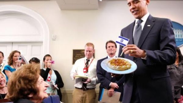 Obama's no stranger to Israeli food but it's the first time he's visited the country in full Passover preparation mode