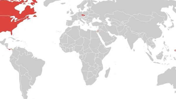 The red masses who said NO to Palestine's journey to upgrade its place on the UN charter of member-states (Image courtesy of Washington Post)